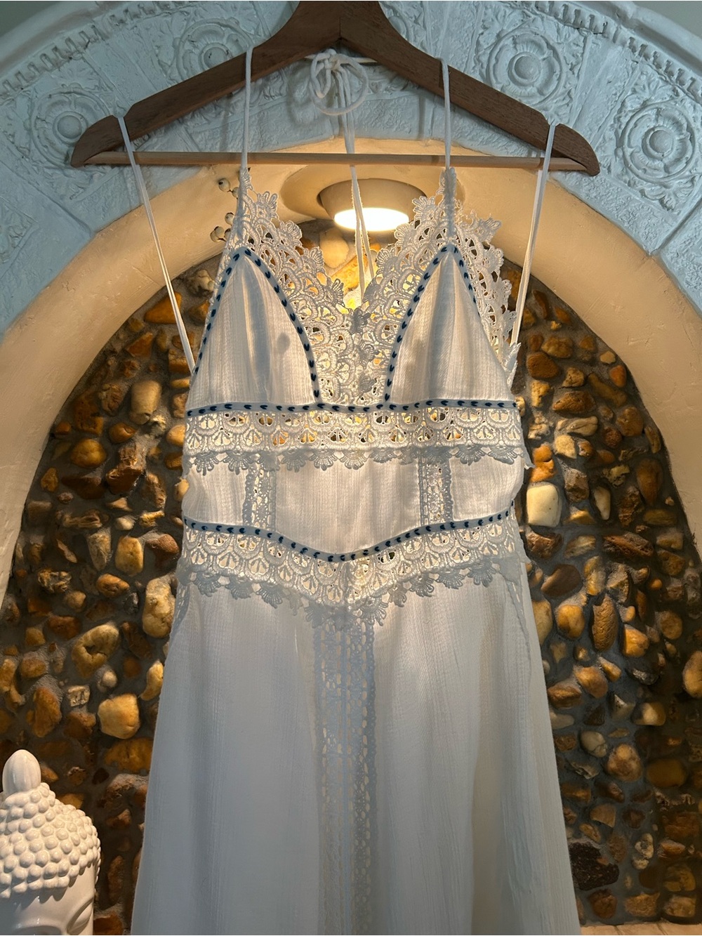 Free People Bohemian White Maxi Dress - Size 0 - Picture 3 of 9